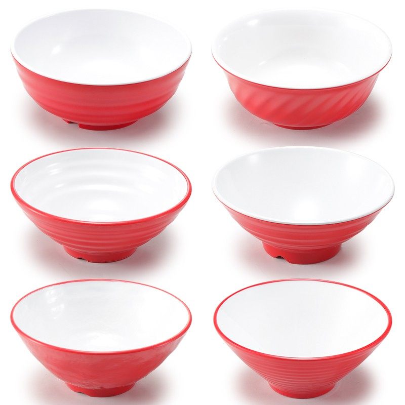 密胺碗商用仿瓷红白面碗塑料麻辣烫大碗拉面碗牛肉汤面碗粉碗饭碗