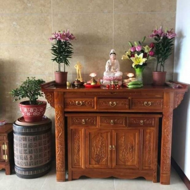 贡两件神桌榆木柜套台台台老香案台供桌佛龛佛供中式财神实木家用