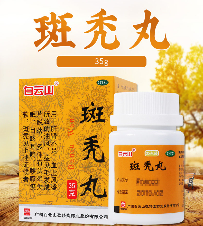 斑秃丸脱发严重男女士增发脱发班秃养血生发补肾补肝防脱发药dt