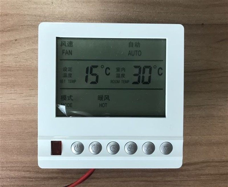 中央空调控制面板水系统空调温控器风晶屏带遥控液三盘管机速开关