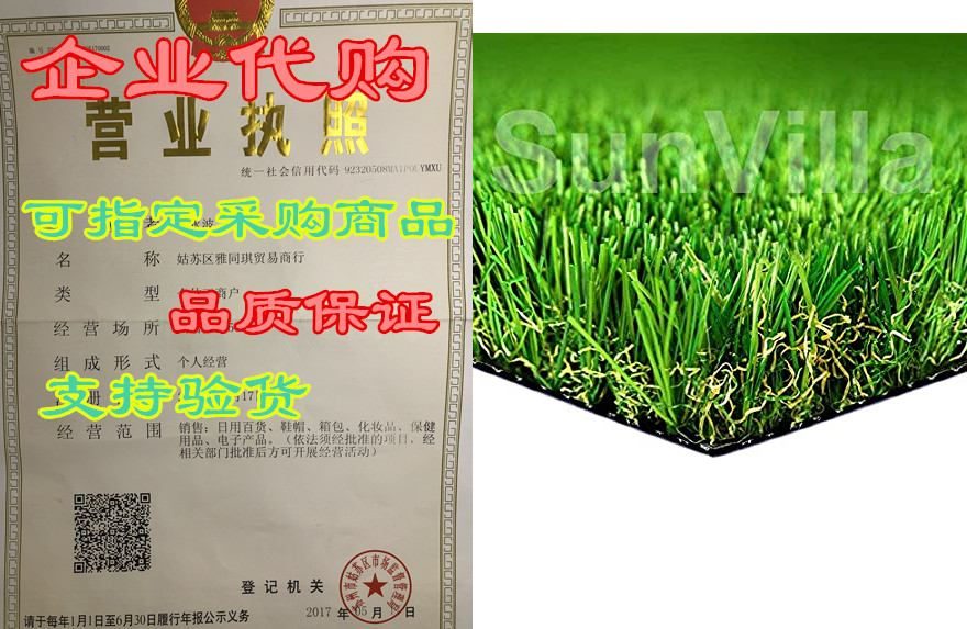 Sunvilla Realistic Indoor/Outdoor Artificial Grass/Turf S