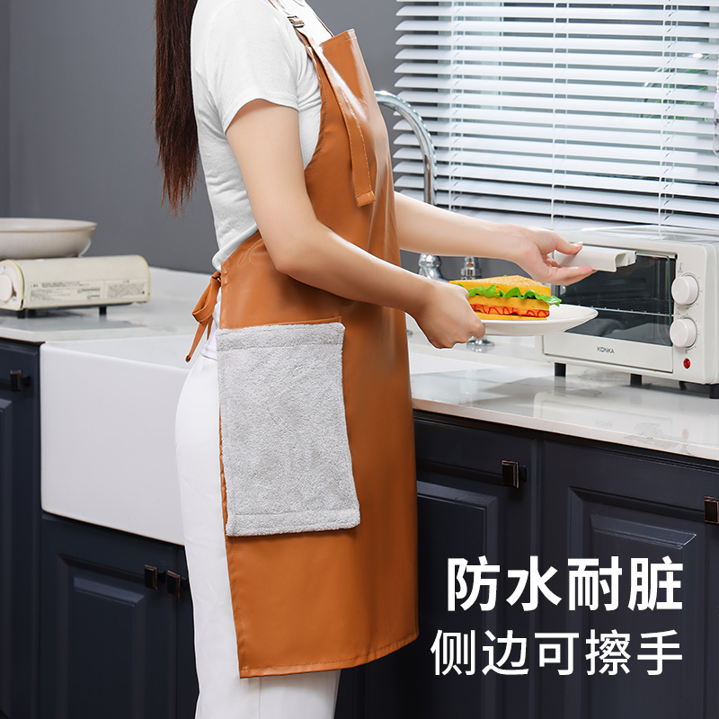 包邮围裙女家用厨房防水防油罩衣成人工作服男士做饭的专用可擦手