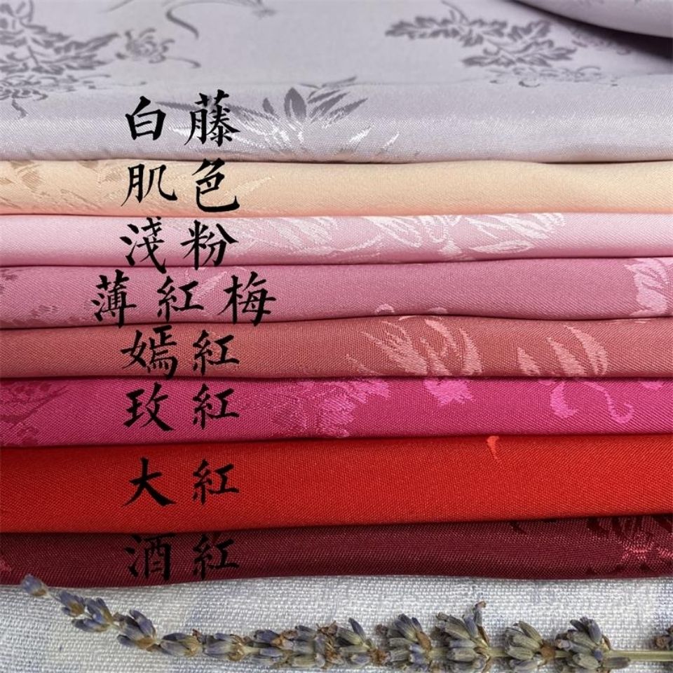 梅兰竹菊古风汉服旗袍高档丝光滑布料