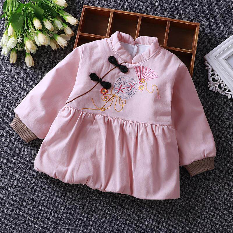 女宝宝罩衣秋冬时尚洋气婴儿加厚护衣儿童汉服外套夹棉保暖反穿衣