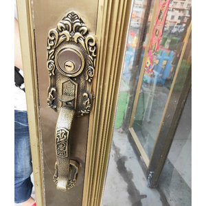 老式门锁金门锁艺术门锁 大把手门锁铝合金门o锁大门锁平开门锁