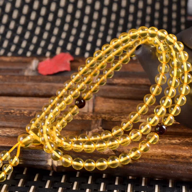天然顶级金珀佛珠 6.19mm