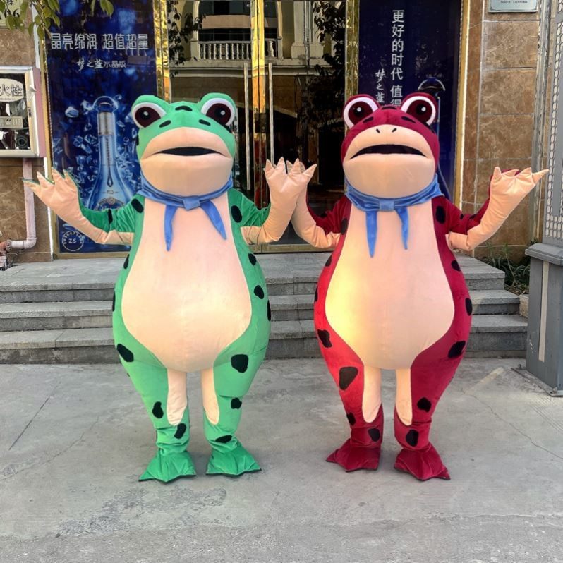 青蛙人偶服装玩偶充气卡通卡通人成人行走蛤蟆cosplay配件/道具/人偶