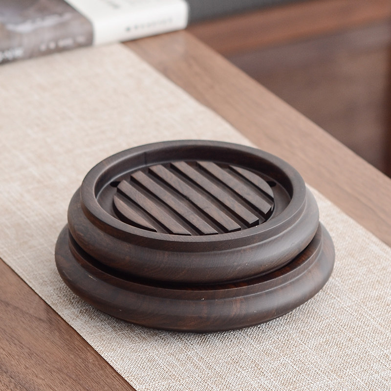 黑檀木壶c承隔热垫干泡台茶具配件托盘迷你小号圆形茶垫茶道零