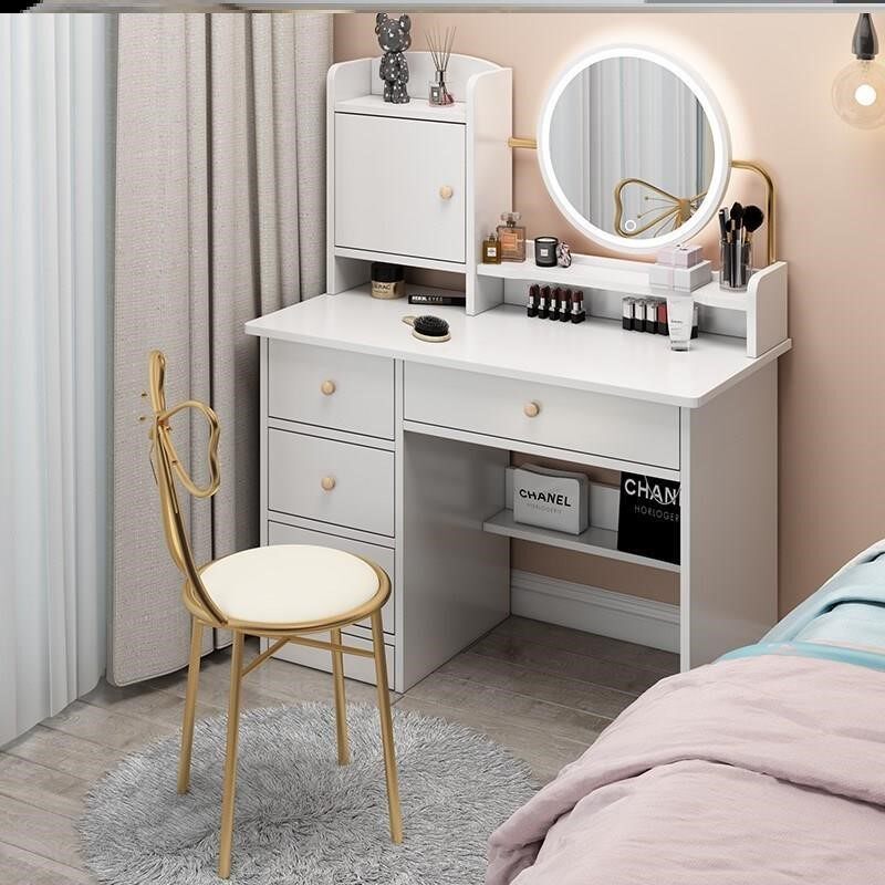 小户梳妆台卧室主卧2022新款电脑书桌化妆桌一体轻奢收纳柜现代