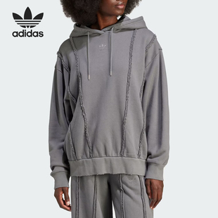 Adidas/阿迪达斯官方正品三叶草女士连帽休闲运动针织卫衣IY9027