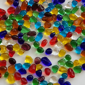 七彩y琉璃碎石颗粒供佛装曼扎七宝石鱼缸花盆造景装饰铺垫小石头