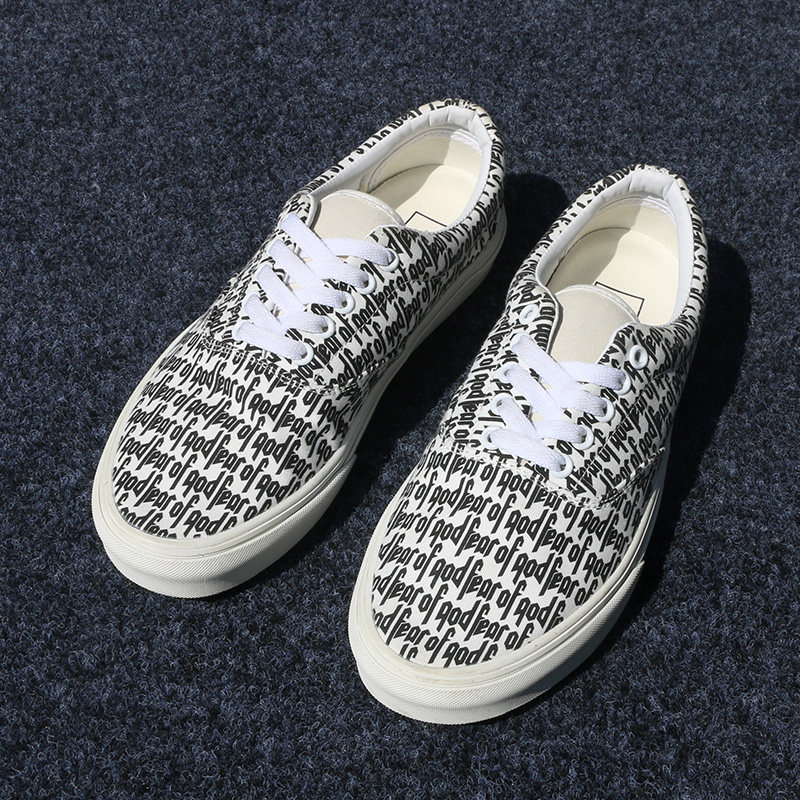 上脚潮好看~男鞋fog鞋子满印帆布鞋大码休闲板鞋男夏季