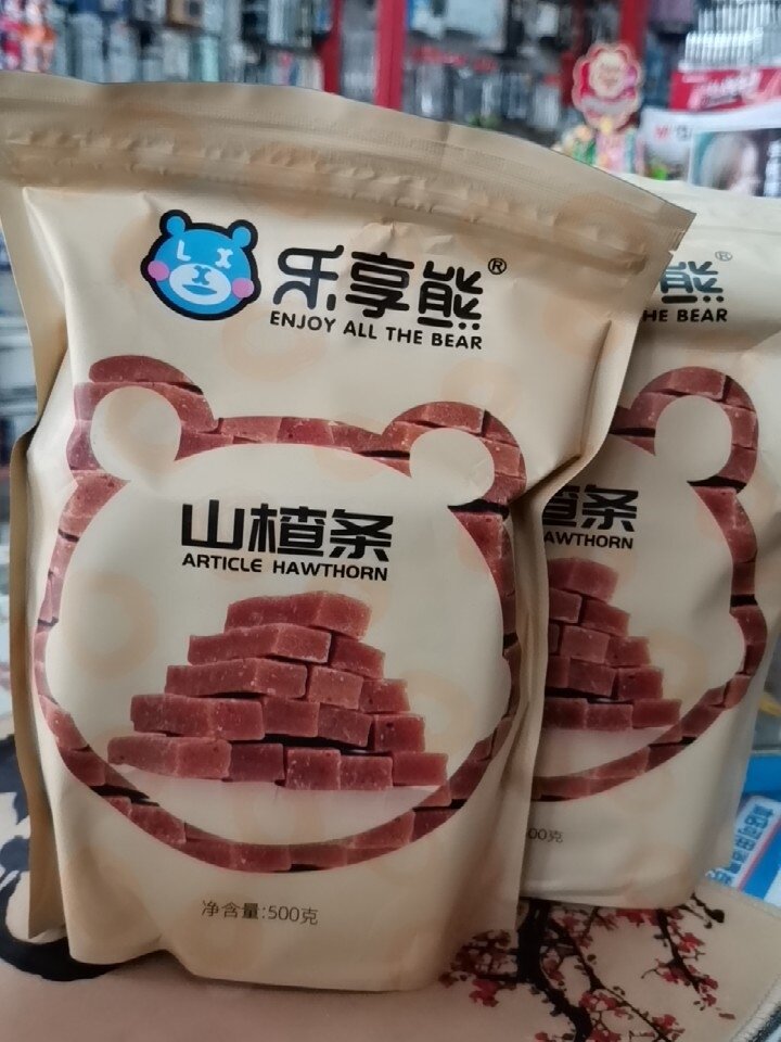 新品优惠券1元新货乐享熊山楂条500g*2桑葚山楂条干