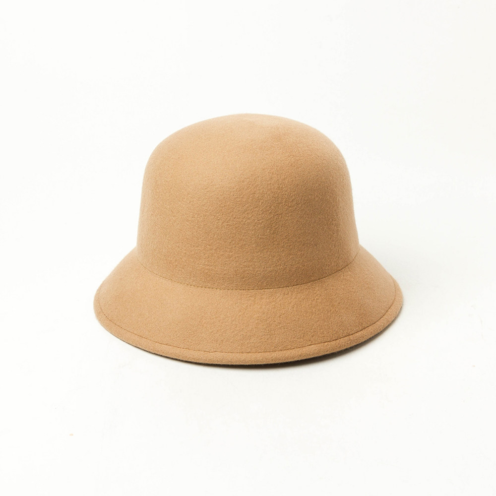 赫本风礼帽秋冬毛毡礼帽英式盆帽渔夫帽羊毛呢黑色帽子女士圆顶帽