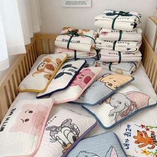 晚安猫儿童枕头套夏季卡通A类冰丝凉感乳胶单双人宝宝30×50枕套