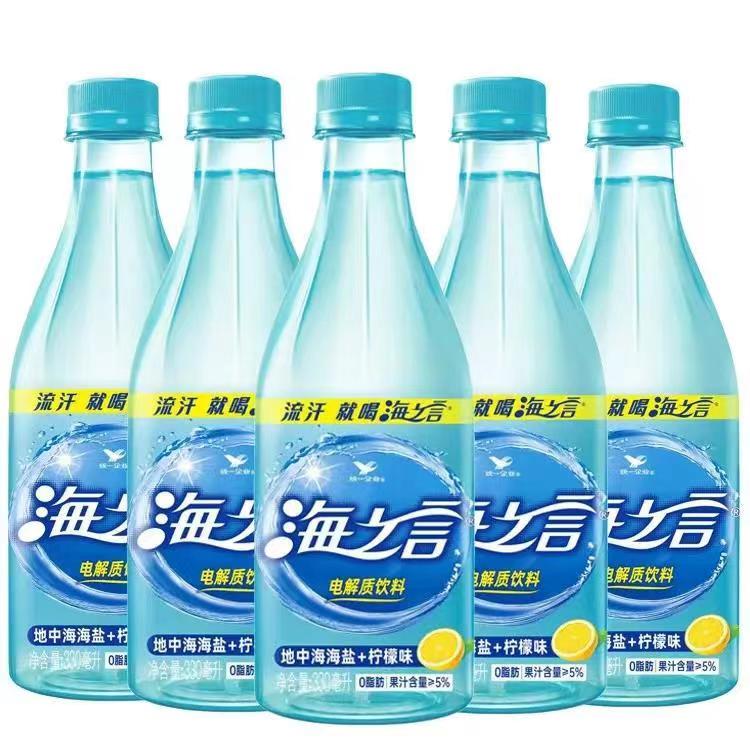 统一海之言海盐柠檬味330ml补充电解质水果汁饮料盐汽水多种清爽