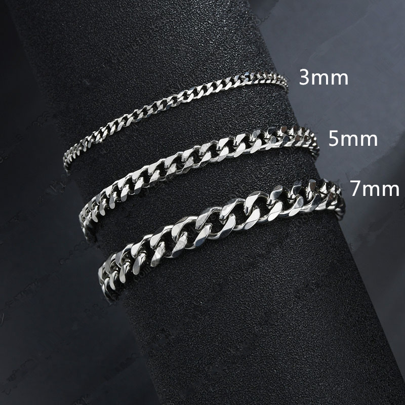 2023 New Trendy Cuban Chain Men Bracelet Classic Stainless