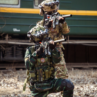 纯棉儿童迷彩服套装男童户外战术特种兵长袖夏令营女军训装备衣服
