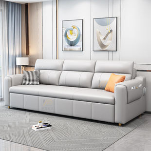 2024新款科技布沙发床现代小户型客厅折叠两用多功能大直排抽拉床