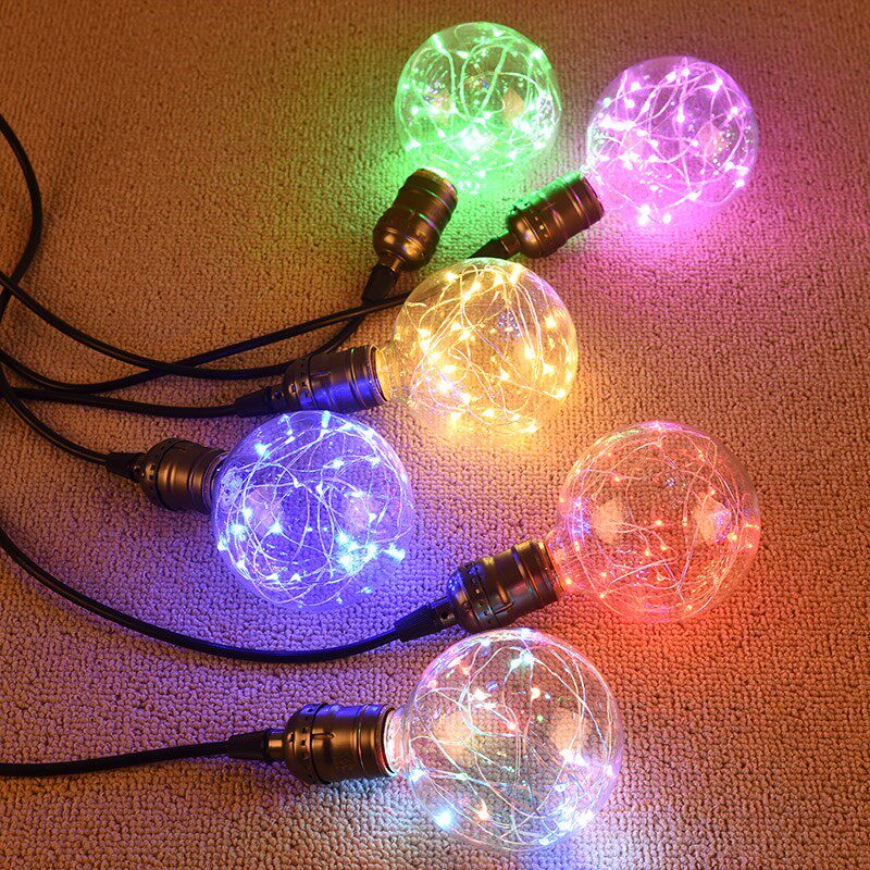 彩艺爱迪生灯泡led满天星灯泡 e27螺口酒吧ktv橱窗七彩1w灯泡装饰