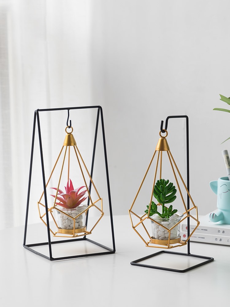 铁艺烛台北欧酒柜摆件复古房间卧室装饰品浪漫床头小摆设家居饰品