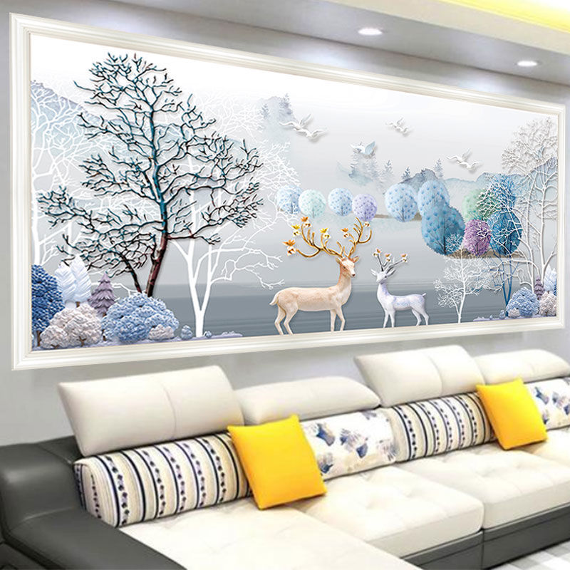 客厅装饰画新中式自粘家和万事兴沙发背景贴画墙贴壁画墙壁贴纸
