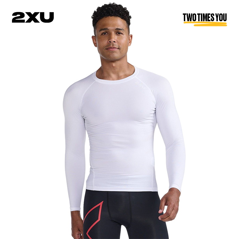 2XU Core系列男士健身跑步马拉松运动训练高弹紧身长袖压缩衣