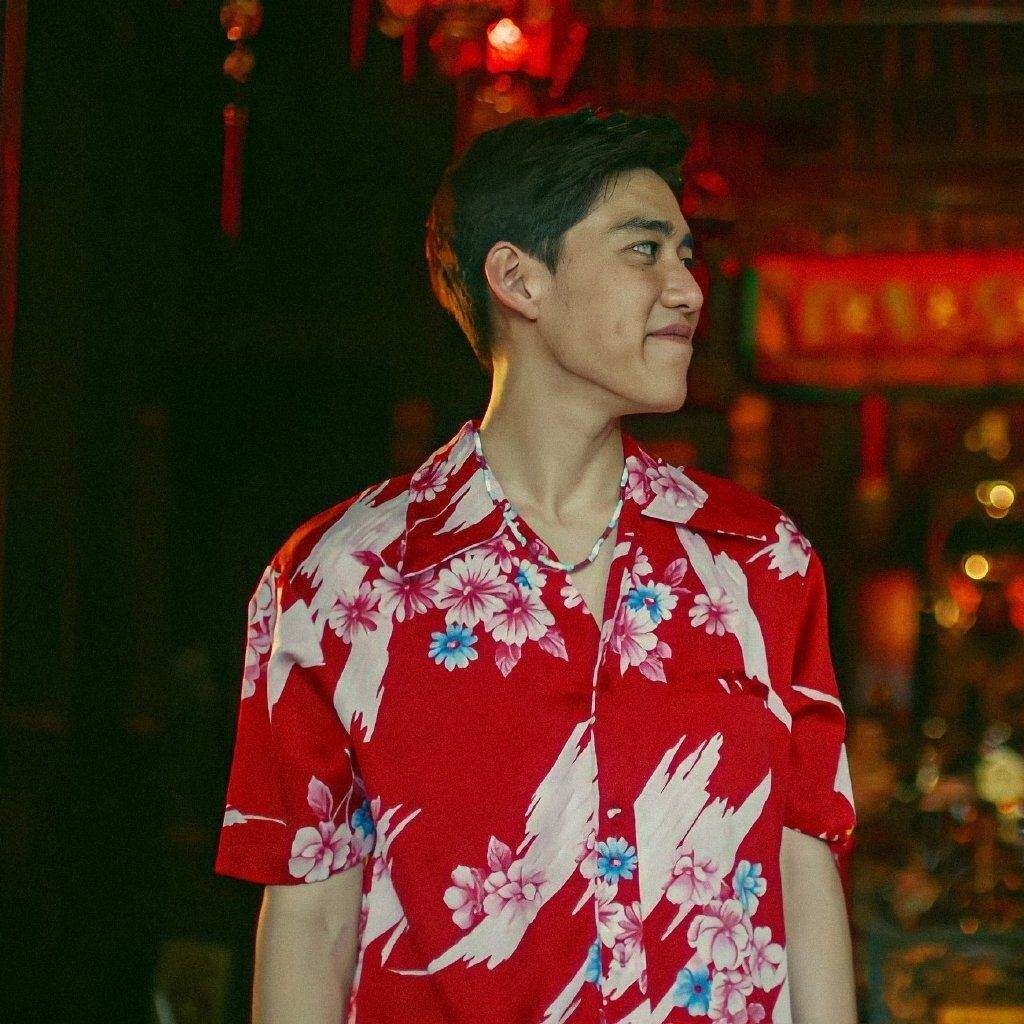 泰剧以你的心诠释我的爱bkpp同款扶桑花衬衫泰系衬衣男沙滩夏季款