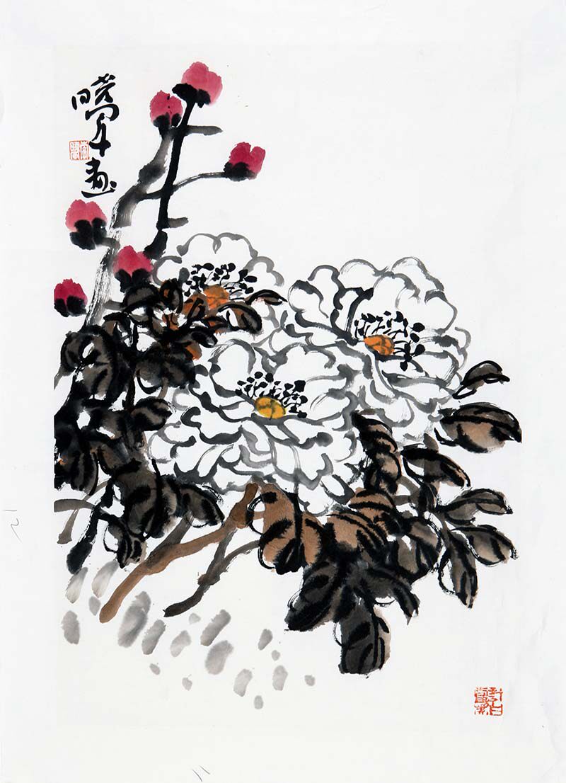 李晓军《牡丹》中国国家画院画家 荣宝斋教授