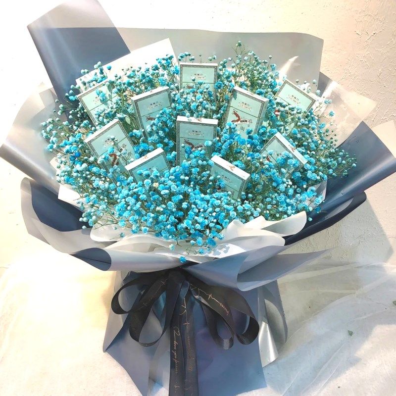 花束diy材料包烟满天星干花创意手工生日送男朋友七夕情人节礼物