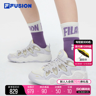 FILA FUSION斐乐潮牌女鞋VERTICAL复古篮球鞋2024夏季新款运动鞋