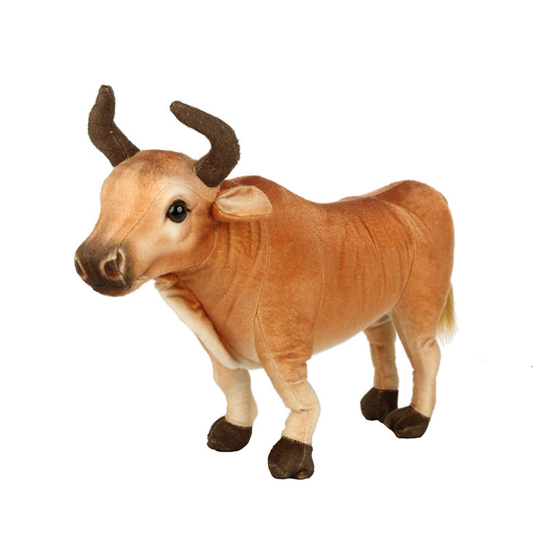 正版吉真牛公具毛绒玩仔s黄牛玩偶奶牛娃娃生肖牛家居摆设牛仿祥