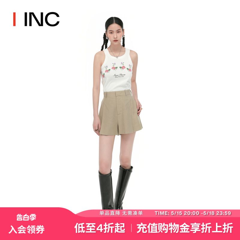 【IMMI 设计师品牌】IINC 春夏粘纤麻感纯色休闲短裙裤女