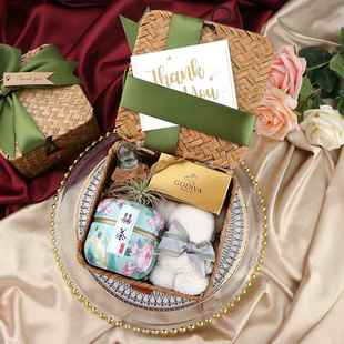 竹编织篮礼盒宝宝满月婚礼伴手礼结婚伴娘郎实用喜糖回礼生日包装