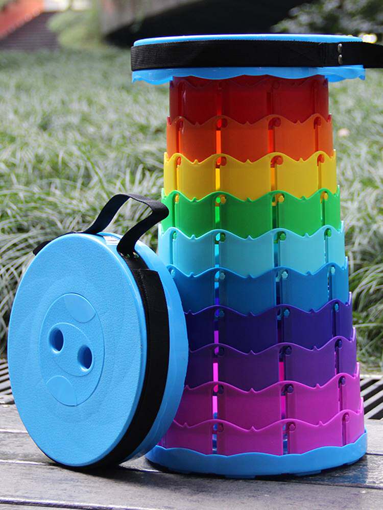 户外折叠凳彩虹便携式超轻可调节伸缩露营懒人神器随身携带坐火车