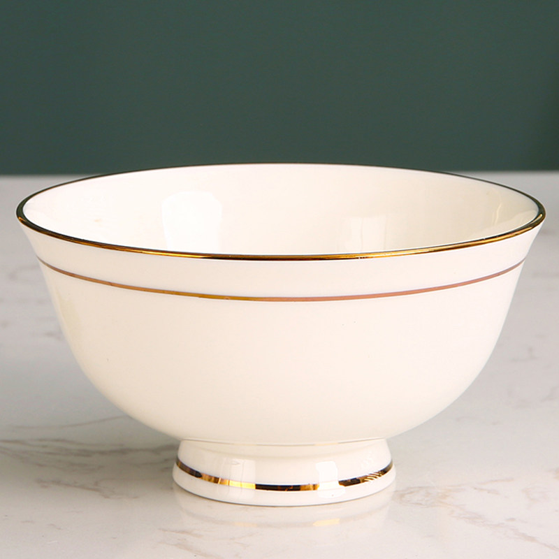 7寸大碗大号面碗家用骨瓷餐具碗欧式面碗陶瓷高脚汤碗饭碗泡面