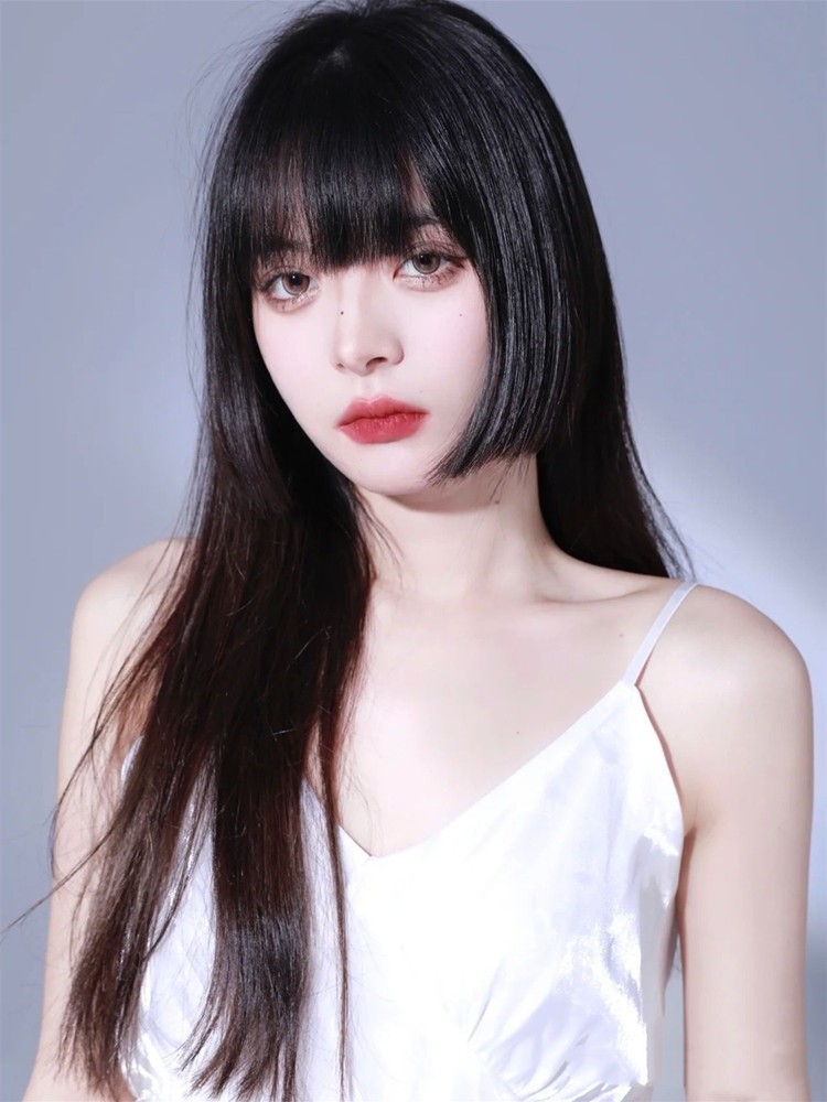 假发女长发网红公主切长直发自然jk伪娘软妹cos仿真人发丝全头套