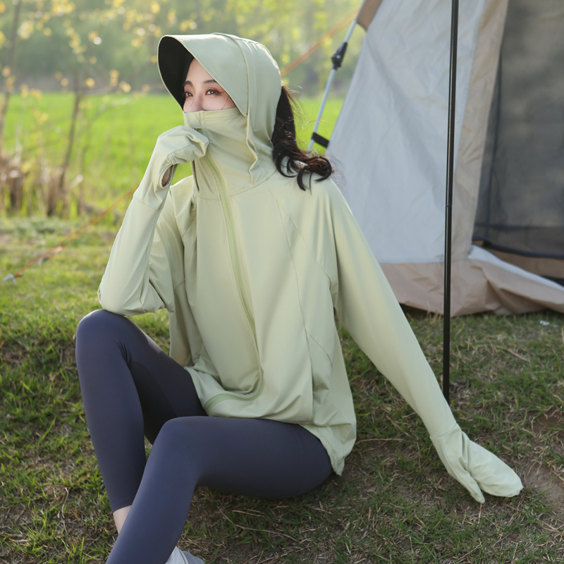 UPF50+防晒衣女夏季2024新款防紫外线透气薄款宽松骑车冰丝防晒服