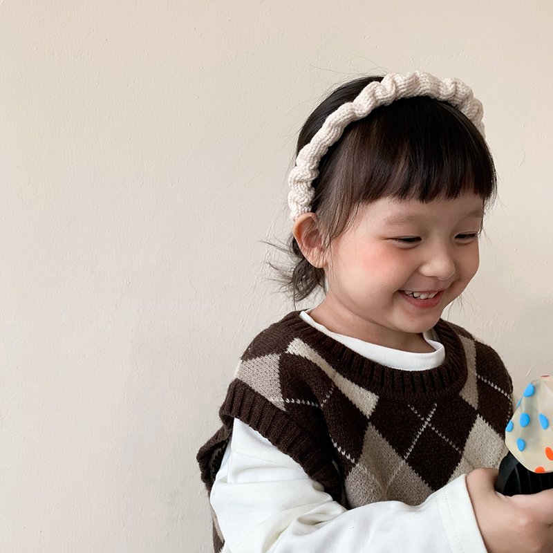一颗小满妹の儿童针织毛线发箍秋季韩版新款宝宝发卡头饰女童发饰