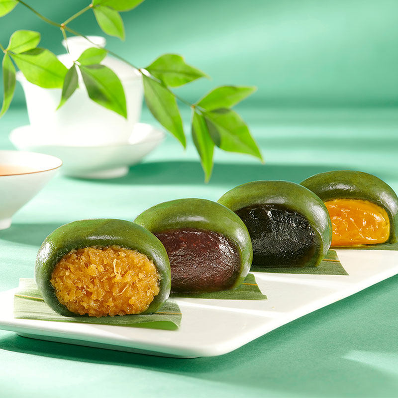 五芳斋艾草青团蛋黄肉松休闲小吃糯米糍麻薯团子传统点心糕点零食