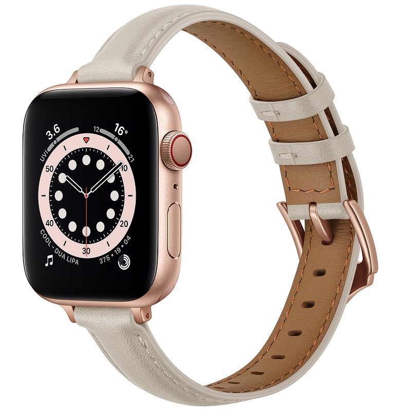 适用苹果手表表带applewatch商务款真皮7代iwatch6/5/4/3代时尚潮流头