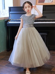 公主裙女童高端礼服秋冬钢琴演奏比赛小提琴表演儿童主持人演出服