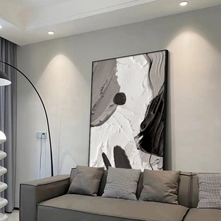 黑白极简艺术客厅装饰画现代轻奢高级感沙发背景墙落地画玄关挂画