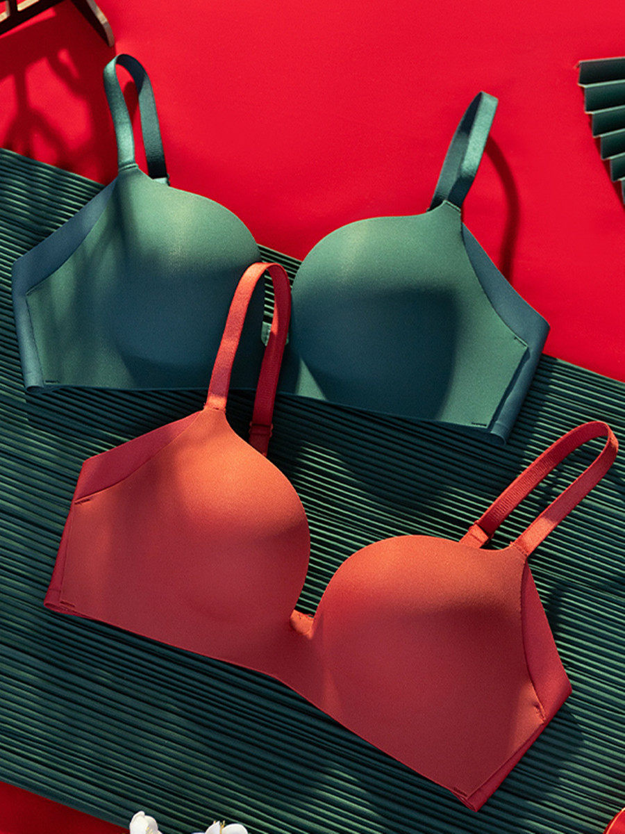 新品黛安芬文胸红色本命年转运神器内衣女小胸聚拢舒适光面无痕