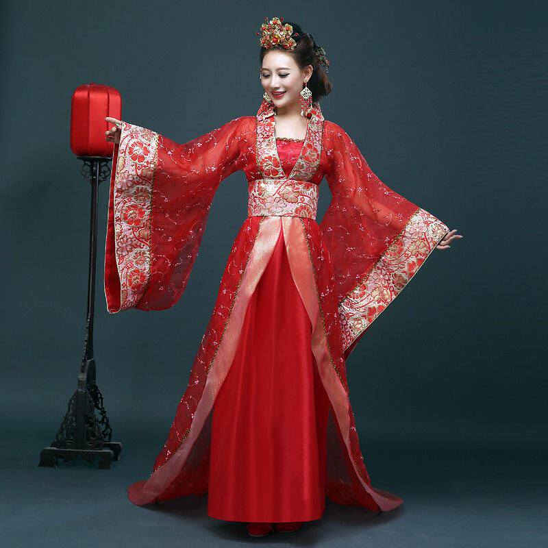 古装华丽贵妃唐装汉服大唐拖尾贵妃服装仙女装公主舞台摄影演出服