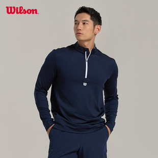 Wilson威尔胜官方24春季新款男士ELEVATE PERFORMANCE半拉链长袖T