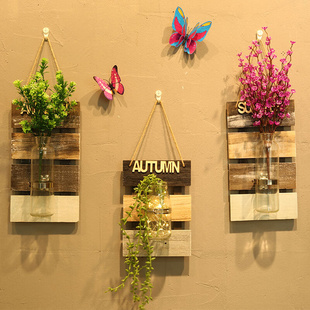 墙上墙壁植物绿植创意壁挂水培花盆花瓶民宿墙面装饰品贴墙小挂件