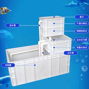 加高加厚白色生态水培周转箱养龟缸龟箱过滤器乌龟饲养缸生态沼泽