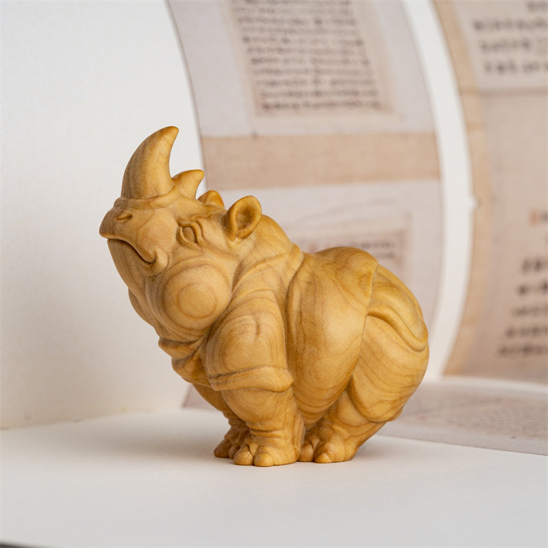 木雕牛摆件实木