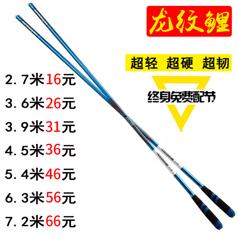倚品超轻超硬细28调偏37龙纹鲤鱼竿